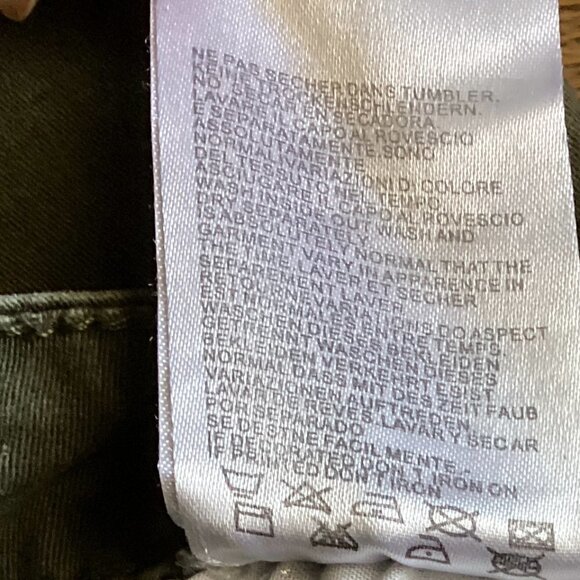 Machine Nouvelle Mode Cropped Skinny Chino Pants 32 x 24 Olive/Army Green 144C - Picture 6 of 7